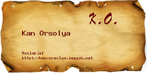 Kan Orsolya névjegykártya